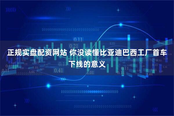 正规实盘配资网站 你没读懂比亚迪巴西工厂首车下线的意义